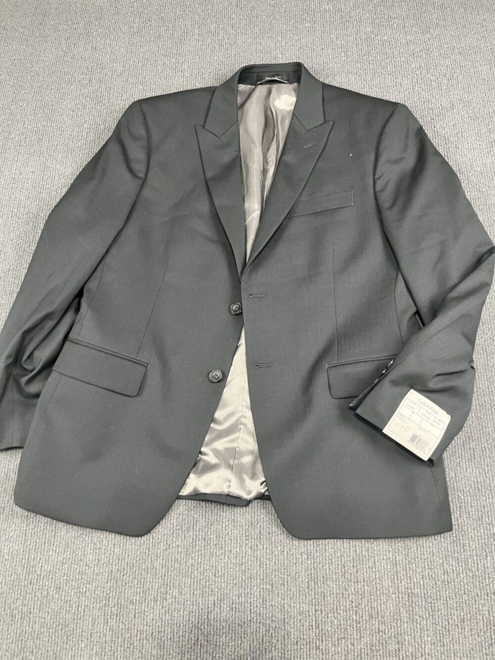 Calvin Klein Mens Slim Fit Blazer Gray Size 42 Short Two-Button Lined NWT